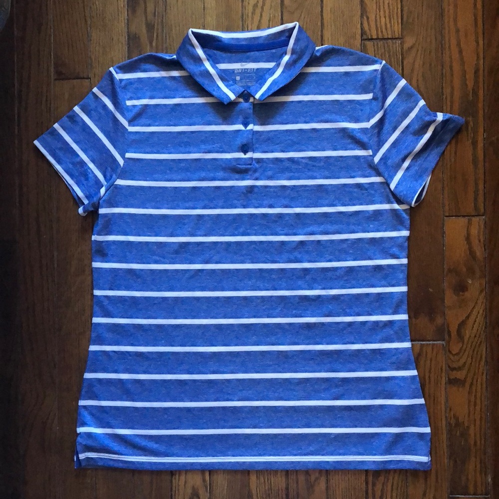EUC Nike Dri-Fit striped polo golf top